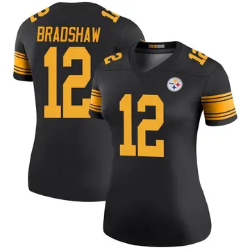 Women's Nike Pittsburgh Steelers Terry Bradshaw Black Color Rush Jersey - Legend