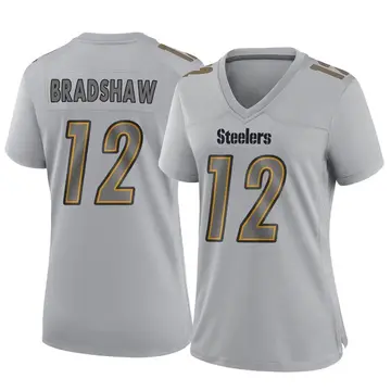Women's Nike Pittsburgh Steelers Terry Bradshaw Gray Atmosphere Fashion Jersey - Game