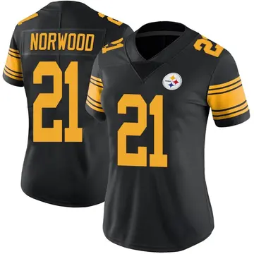 Women's Nike Pittsburgh Steelers Tre Norwood Black Color Rush Jersey - Limited