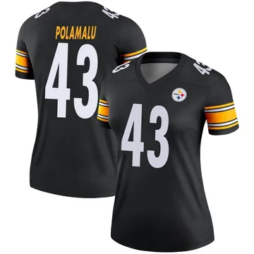 Women's Nike Pittsburgh Steelers Troy Polamalu Black Jersey - Legend