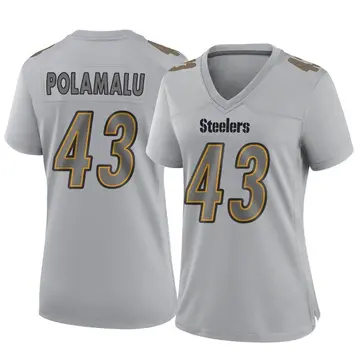 Women's Nike Pittsburgh Steelers Troy Polamalu Gray Atmosphere Fashion Jersey - Game