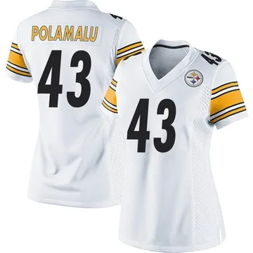 Women's Nike Pittsburgh Steelers Troy Polamalu White Jersey - Game