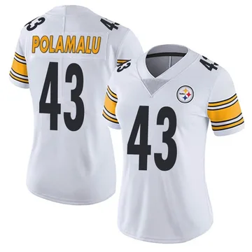 Women's Nike Pittsburgh Steelers Troy Polamalu White Vapor Untouchable Jersey - Limited