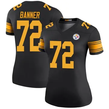 Women's Nike Pittsburgh Steelers Zach Banner Black Color Rush Jersey - Legend