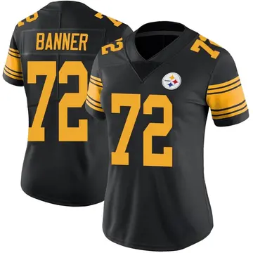 Women's Nike Pittsburgh Steelers Zach Banner Black Color Rush Jersey - Limited