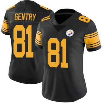 Women's Nike Pittsburgh Steelers Zach Gentry Black Color Rush Jersey - Limited