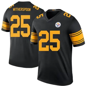 Youth Pittsburgh Steelers Ahkello Witherspoon Black Color Rush Jersey - Legend