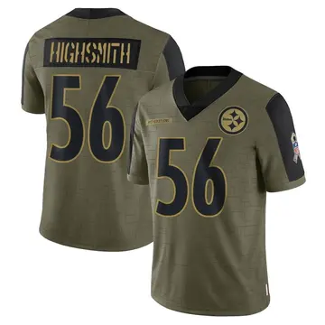 Youth Nike Pittsburgh Steelers Alex Highsmith Olive 2021 Salute To Service Jersey - Limited