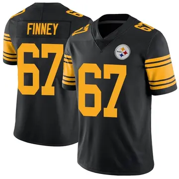 Youth Nike Pittsburgh Steelers B.J. Finney Black Color Rush Jersey - Limited