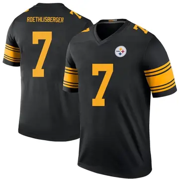 Youth Nike Pittsburgh Steelers Ben Roethlisberger Black Color Rush Jersey - Legend