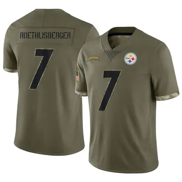Youth Nike Pittsburgh Steelers Ben Roethlisberger Olive 2022 Salute To Service Jersey - Limited