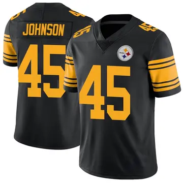 Youth Nike Pittsburgh Steelers Buddy Johnson Black Color Rush Jersey - Limited