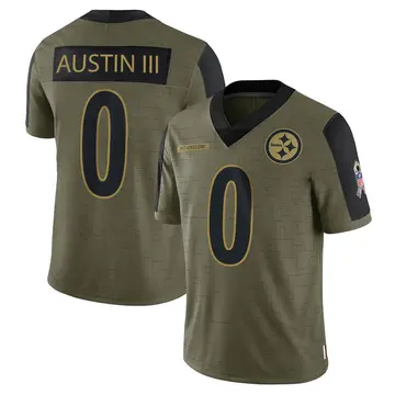 Youth Nike Pittsburgh Steelers Calvin Austin III Olive 2021 Salute To Service Jersey - Limited
