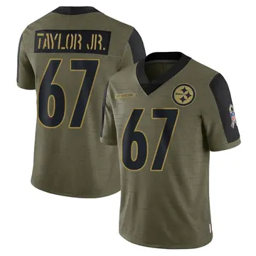 Youth Nike Pittsburgh Steelers Calvin Taylor Jr. Olive 2021 Salute To Service Jersey - Limited