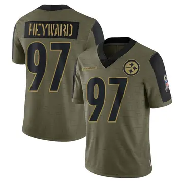 Youth Nike Pittsburgh Steelers Cameron Heyward Olive 2021 Salute To Service Jersey - Limited