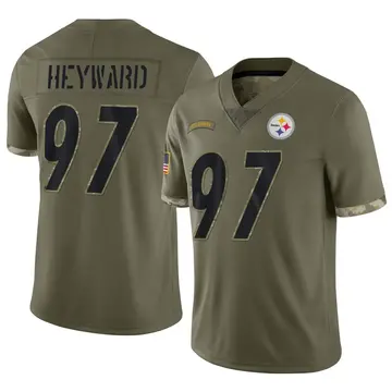 Youth Nike Pittsburgh Steelers Cameron Heyward Olive 2022 Salute To Service Jersey - Limited