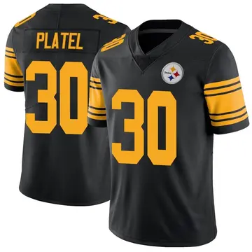 Youth Nike Pittsburgh Steelers Carlins Platel Black Color Rush Jersey - Limited
