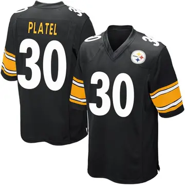 Youth Nike Pittsburgh Steelers Carlins Platel Black Team Color Jersey - Game