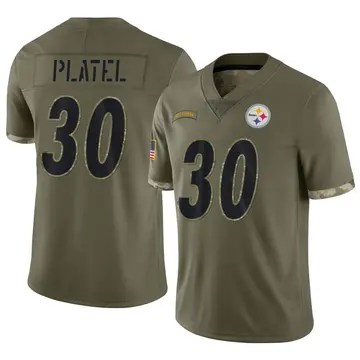 Youth Nike Pittsburgh Steelers Carlins Platel Olive 2022 Salute To Service Jersey - Limited