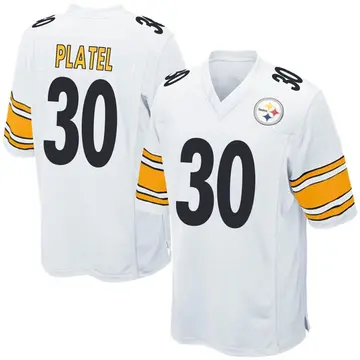 Youth Nike Pittsburgh Steelers Carlins Platel White Jersey - Game