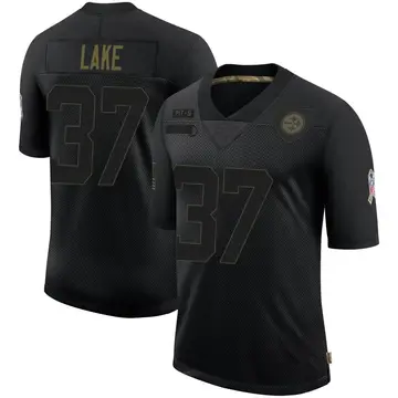 Youth Nike Pittsburgh Steelers Carnell Lake Black 2020 Salute To Service Jersey - Limited