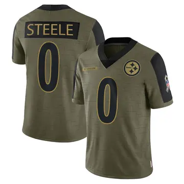 Youth Nike Pittsburgh Steelers Chris Steele Olive 2021 Salute To Service Jersey - Limited