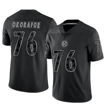 Youth Nike Pittsburgh Steelers Chukwuma Okorafor Black Reflective Jersey - Limited