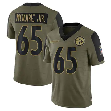 Youth Nike Pittsburgh Steelers Dan Moore Jr. Olive 2021 Salute To Service Jersey - Limited