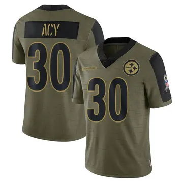 Youth Nike Pittsburgh Steelers DeMarkus Acy Olive 2021 Salute To Service Jersey - Limited