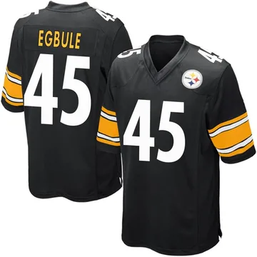 Youth Nike Pittsburgh Steelers Emeke Egbule Black Team Color Jersey - Game