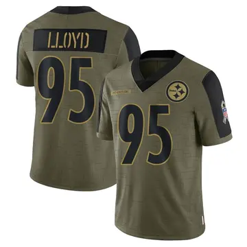 Youth Nike Pittsburgh Steelers Greg Lloyd Olive 2021 Salute To Service Jersey - Limited