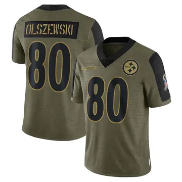 Youth Nike Pittsburgh Steelers Gunner Olszewski Olive 2021 Salute To Service Jersey - Limited