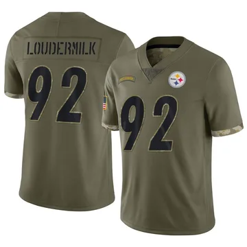 Youth Nike Pittsburgh Steelers Isaiahh Loudermilk Olive 2022 Salute To Service Jersey - Limited