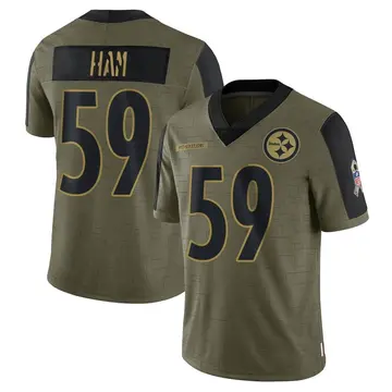 Youth Nike Pittsburgh Steelers Jack Ham Olive 2021 Salute To Service Jersey - Limited