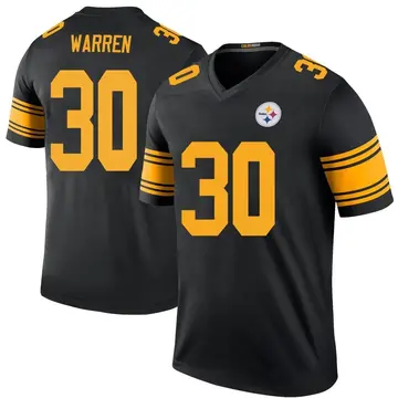 Youth Nike Pittsburgh Steelers Jaylen Warren Black Color Rush Jersey - Legend