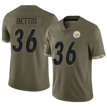 Youth Nike Pittsburgh Steelers Jerome Bettis Olive 2022 Salute To Service Jersey - Limited