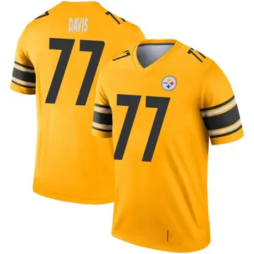 Youth Nike Pittsburgh Steelers Jesse Davis Gold Inverted Jersey - Legend