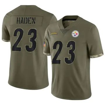Youth Nike Pittsburgh Steelers Joe Haden Olive 2022 Salute To Service Jersey - Limited