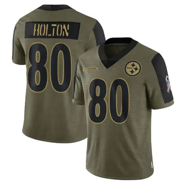Youth Nike Pittsburgh Steelers Johnny Holton Olive 2021 Salute To Service Jersey - Limited