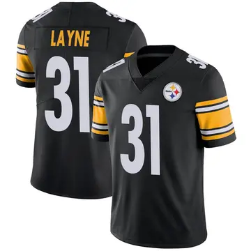 Youth Nike Pittsburgh Steelers Justin Layne Black Team Color Vapor Untouchable Jersey - Limited