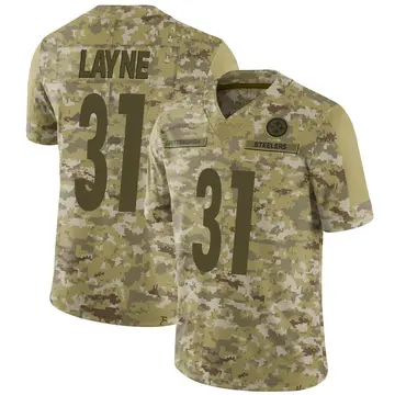 Youth Nike Pittsburgh Steelers Justin Layne Camo 2018 Salute to Service Jersey - Limited