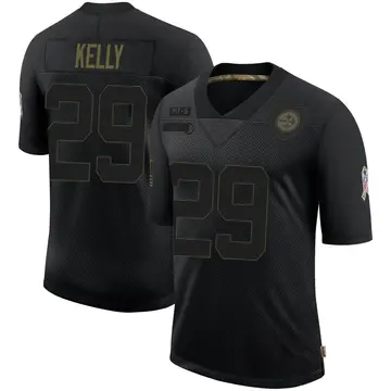 Youth Nike Pittsburgh Steelers Kam Kelly Black 2020 Salute To Service Jersey - Limited