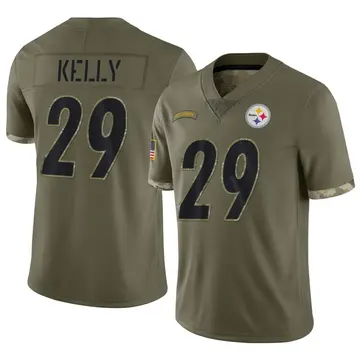 Youth Nike Pittsburgh Steelers Kam Kelly Olive 2022 Salute To Service Jersey - Limited