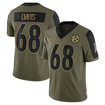 Youth Nike Pittsburgh Steelers Khalil Davis Olive 2021 Salute To Service Jersey - Limited