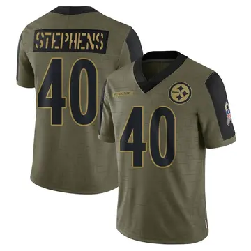 Youth Nike Pittsburgh Steelers Linden Stephens Olive 2021 Salute To Service Jersey - Limited