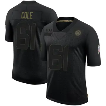 Youth Nike Pittsburgh Steelers Mason Cole Black 2020 Salute To Service Jersey - Limited