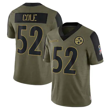 Youth Nike Pittsburgh Steelers Mason Cole Olive 2021 Salute To Service Jersey - Limited