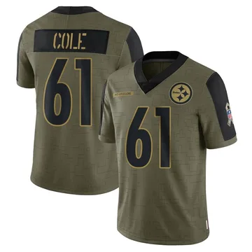 Youth Nike Pittsburgh Steelers Mason Cole Olive 2021 Salute To Service Jersey - Limited