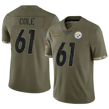 Youth Nike Pittsburgh Steelers Mason Cole Olive 2022 Salute To Service Jersey - Limited