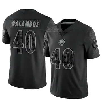 Youth Nike Pittsburgh Steelers Matt Galambos Black Reflective Jersey - Limited